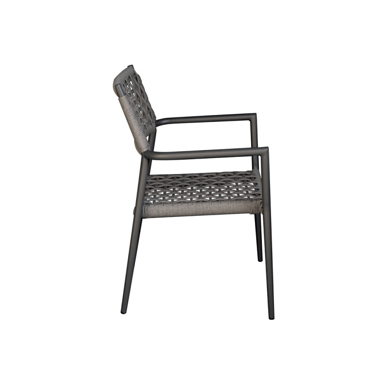 Sedia Padova contract alluminio grigio antracite e wicker Moia