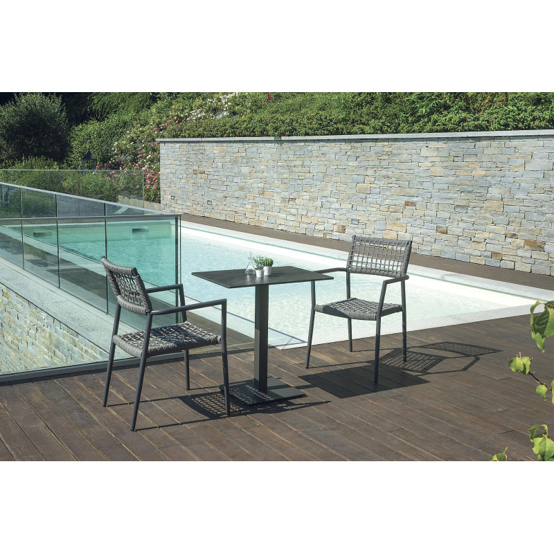 Sedia Padova contract alluminio grigio antracite e wicker Moia