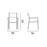 Sedia Padova contract alluminio grigio antracite e wicker Moia