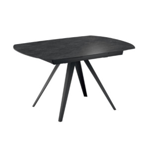 Tavolo allungabile con top in ceramica Gambe in metallo verniciato Allunghe interne Kyoto 140 90cm X 140-200cm H 75cm Stones