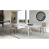 Tavolo allungabile con top in ceramica Gambe in metallo verniciato Allunghe interne Kyoto 140 90cm X 140-200cm H 75cm Stones