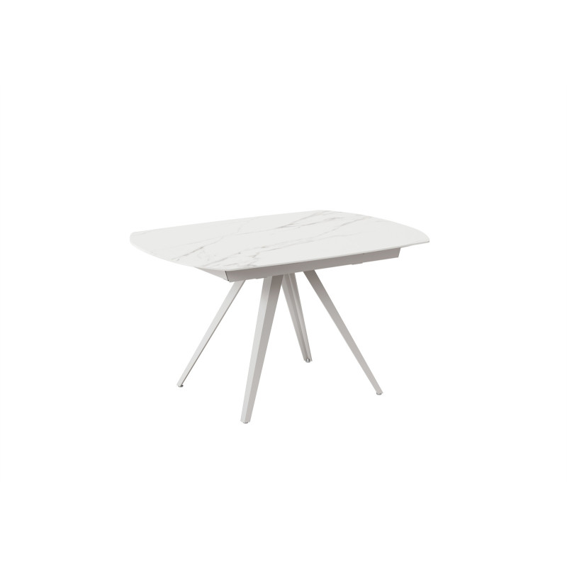 Tavolo allungabile con top in ceramica Gambe in metallo verniciato Allunghe interne Kyoto 140 90cm X 140-200cm H 75cm Stones