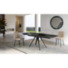 Tavolo allungabile con top in ceramica Gambe in metallo verniciato Allunghe interne Kyoto 140 90cm X 140-200cm H 75cm Stones