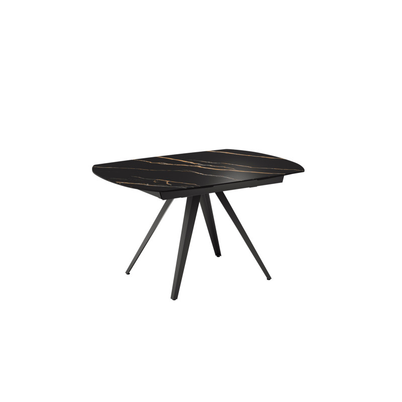 Tavolo allungabile con top in ceramica Gambe in metallo verniciato Allunghe interne Kyoto 140 90cm X 140-200cm H 75cm Stones