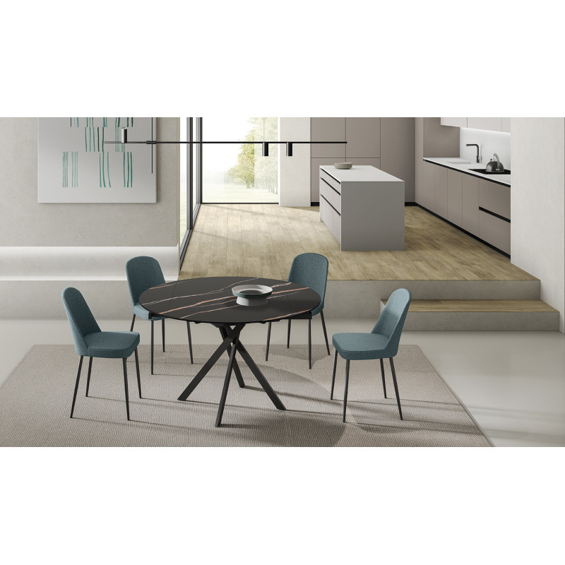 Tavolo allungabile con top in ceramica Roll 120cm X 80-120cm H 76cm Stones