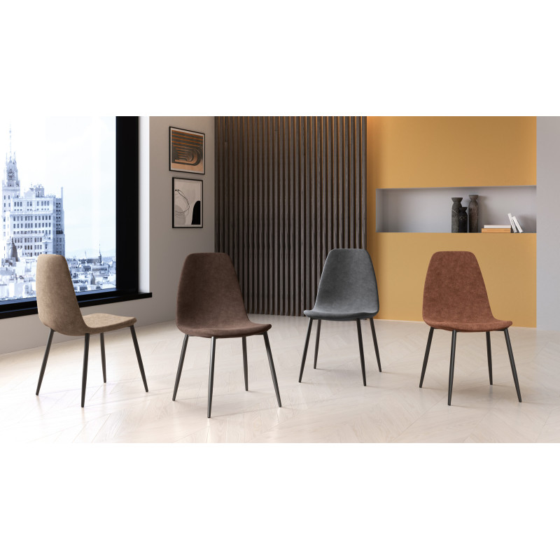 Set di 4 Sedie in similpelle Brigitte 44cm X 50cm H 84cm Stones