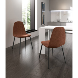 Zoom Set di 4 sedie in similpelle Brigitte 44cm X 50cm H 84cm Stones