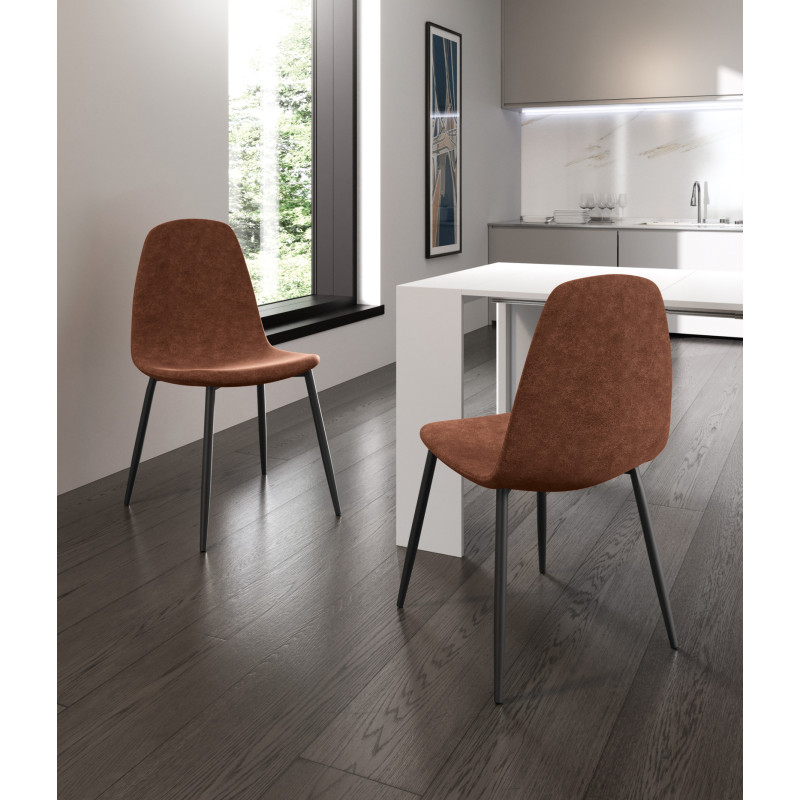 Set di 4 sedie in similpelle Brigitte 44cm X 50cm H 84cm Stones