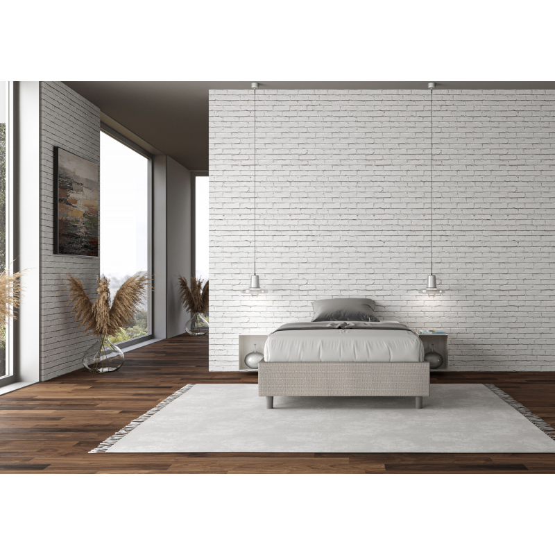 Letto Sommier imbottito 1 piazza e mezza 120x190 cm tessuto Labirinto Azelia