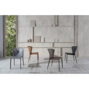 Zoom Set di 4 Sedie in similcuoio Break 49cm X 56cm H 82cm Stones