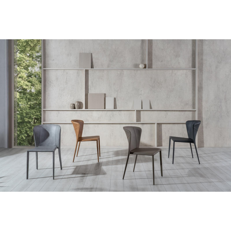 Set di 4 Sedie in similcuoio Break 49cm X 56cm H 82cm Stones
