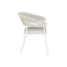 Sedia Perugia contract alluminio bianco e corda beige Moia