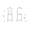 Set di 2 Sgabelli in legno Woody 51cm X 51.5cm H 97cm Stones