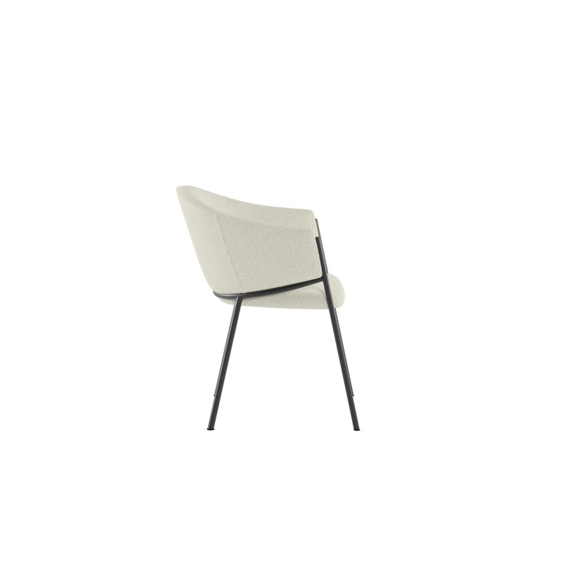 Set di 2 Sedie rivestita in tessuto easy-clean Gambe in metallo verniciato Medea 53cm X 60cm H 78cm Stones