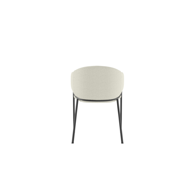 Set di 2 Sedie rivestita in tessuto easy-clean Gambe in metallo verniciato Medea 53cm X 60cm H 78cm Stones