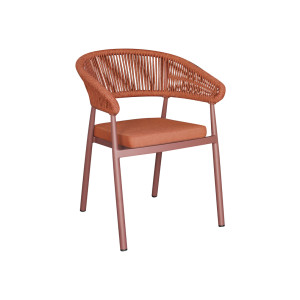 Sedia Perugia contract alluminio rosso e corda rossa Moia