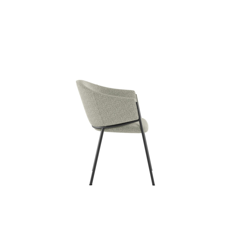 Set di 2 Sedie rivestita in tessuto easy-clean Gambe in metallo verniciato Medea 53cm X 60cm H 78cm Stones