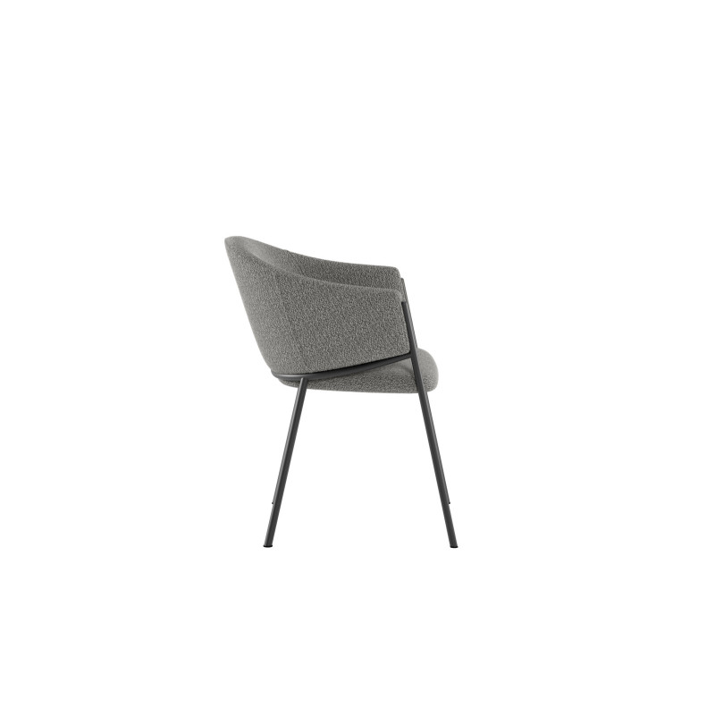 Set di 2 Sedie rivestita in tessuto easy-clean Gambe in metallo verniciato Medea 53cm X 60cm H 78cm Stones