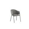 Set di 2 Sedie rivestita in tessuto easy-clean Gambe in metallo verniciato Medea 53cm X 60cm H 78cm Stones