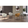 Set di 2 Sedie rivestita in tessuto easy-clean Gambe in metallo verniciato Medea 53cm X 60cm H 78cm Stones