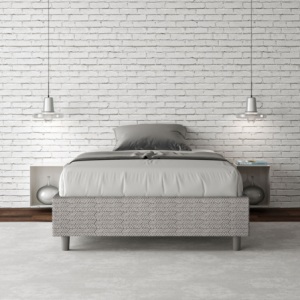 Zoom Letto Sommier imbottito 1 piazza e mezza 120x210 cm tessuto Aragona Azelia