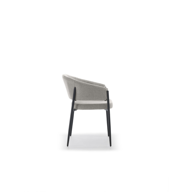 Set di 2 Sedie in tessuto easy-clean Gambe in metallo verniciato Maya 59.5cm X 54cm H 78.5cm Stones