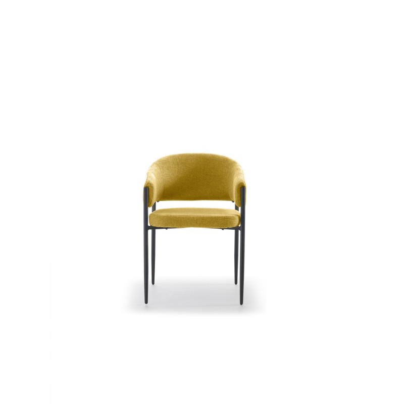 Set di 2 Sedie in tessuto easy-clean Gambe in metallo verniciato Maya 59.5cm X 54cm H 78.5cm Stones
