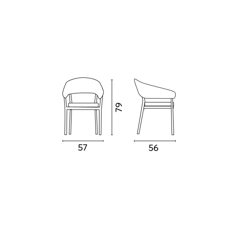 Sedia Perugia contract alluminio rosso e corda rossa Moia