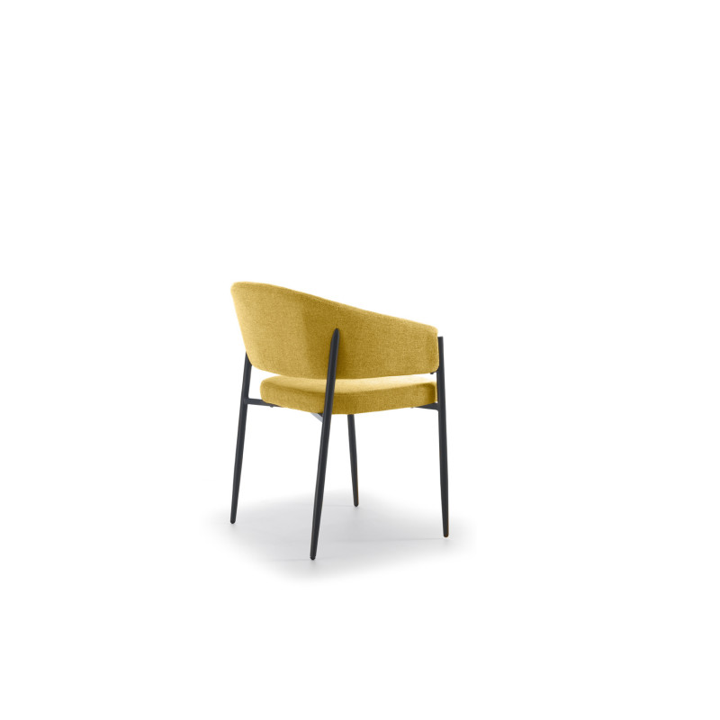 Set di 2 Sedie in tessuto easy-clean Gambe in metallo verniciato Maya 59.5cm X 54cm H 78.5cm Stones