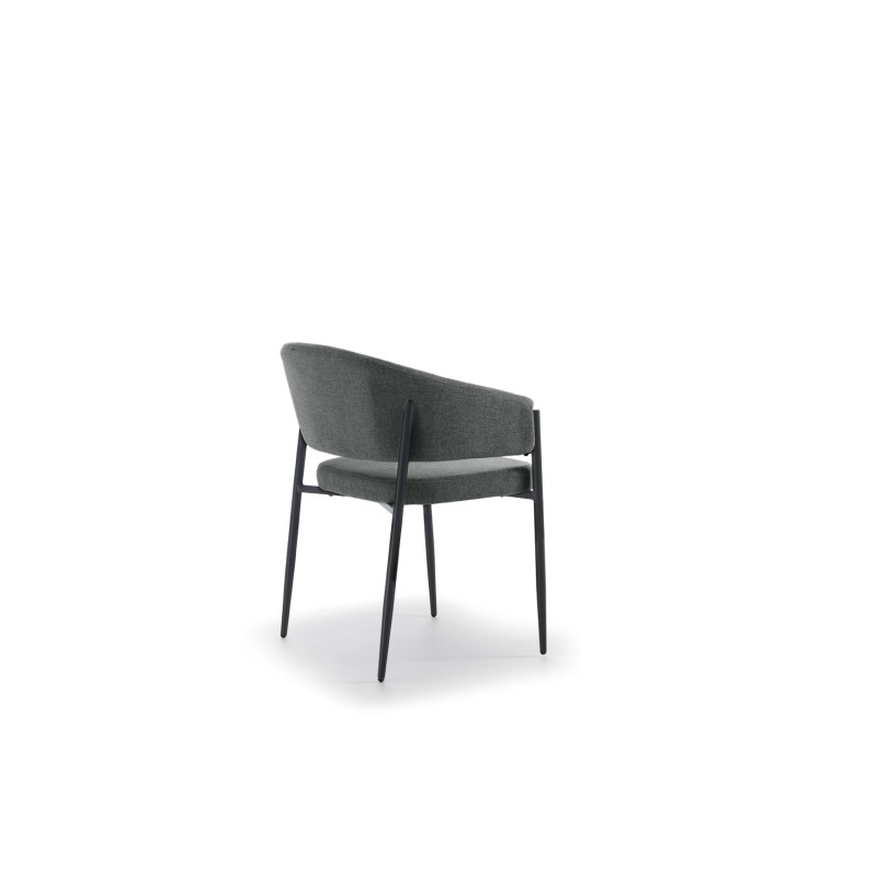Set di 2 Sedie in tessuto easy-clean Gambe in metallo verniciato Maya 59.5cm X 54cm H 78.5cm Stones