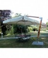 Ombrellone palo laterale Fibrasol wood Made in Italy - 300 x 400 cm