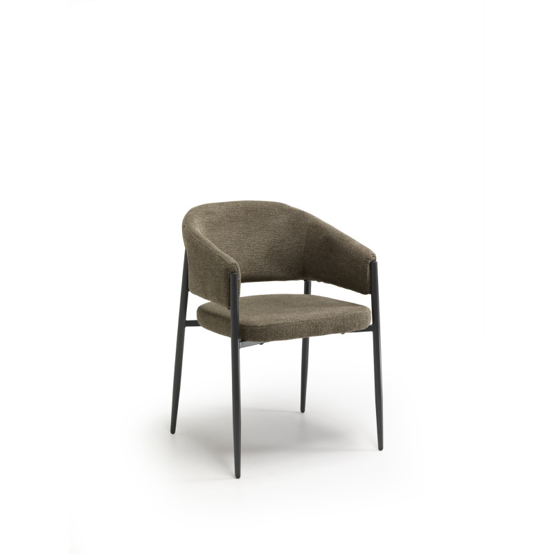 Set di 2 Sedie in tessuto easy-clean Gambe in metallo verniciato Maya 59.5cm X 54cm H 78.5cm Stones
