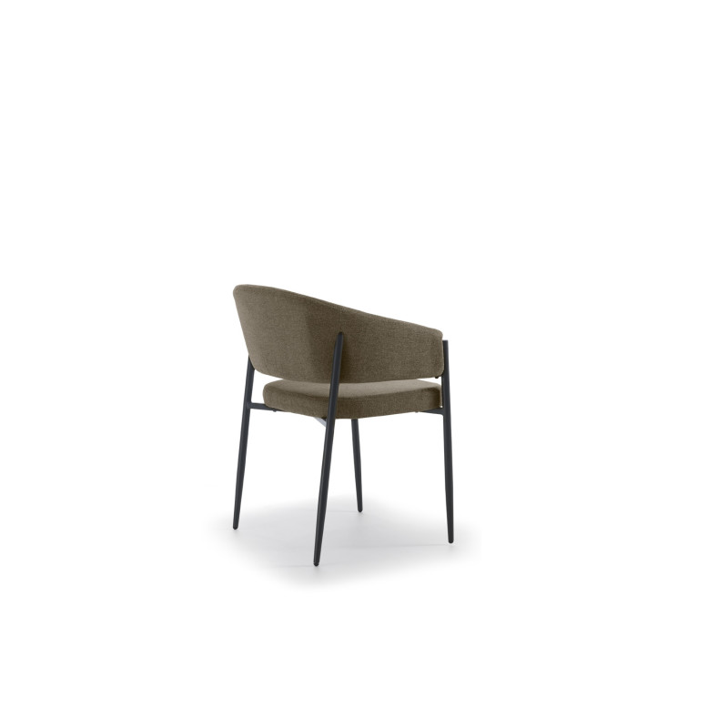 Set di 2 Sedie in tessuto easy-clean Gambe in metallo verniciato Maya 59.5cm X 54cm H 78.5cm Stones