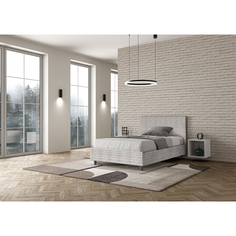 Letto imbottito 1 piazza e mezza 120x190 cm tessuto Aragona Adele