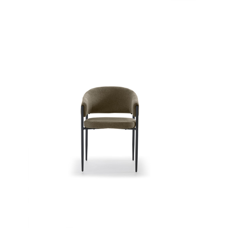Set di 2 Sedie in tessuto easy-clean Gambe in metallo verniciato Maya 59.5cm X 54cm H 78.5cm Stones