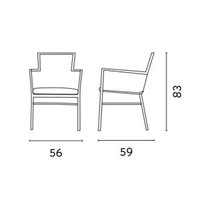 Zoom Sedia Bologna Contract In Alluminio Bianco E Corda Per Esterni Imbottita Beige Moia