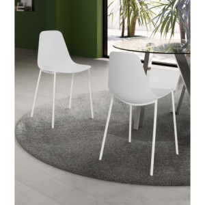 Zoom Set di 4 Sedie in polipropilene Frida 49cm X 48.5cm H 88cm Stones