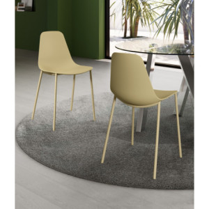 Zoom Set di 4 Sedie in polipropilene Frida 49cm X 48.5cm H 88cm Stones