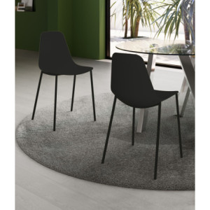 Zoom Set di 4 Sedie in polipropilene Frida 49cm X 48.5cm H 88cm Stones