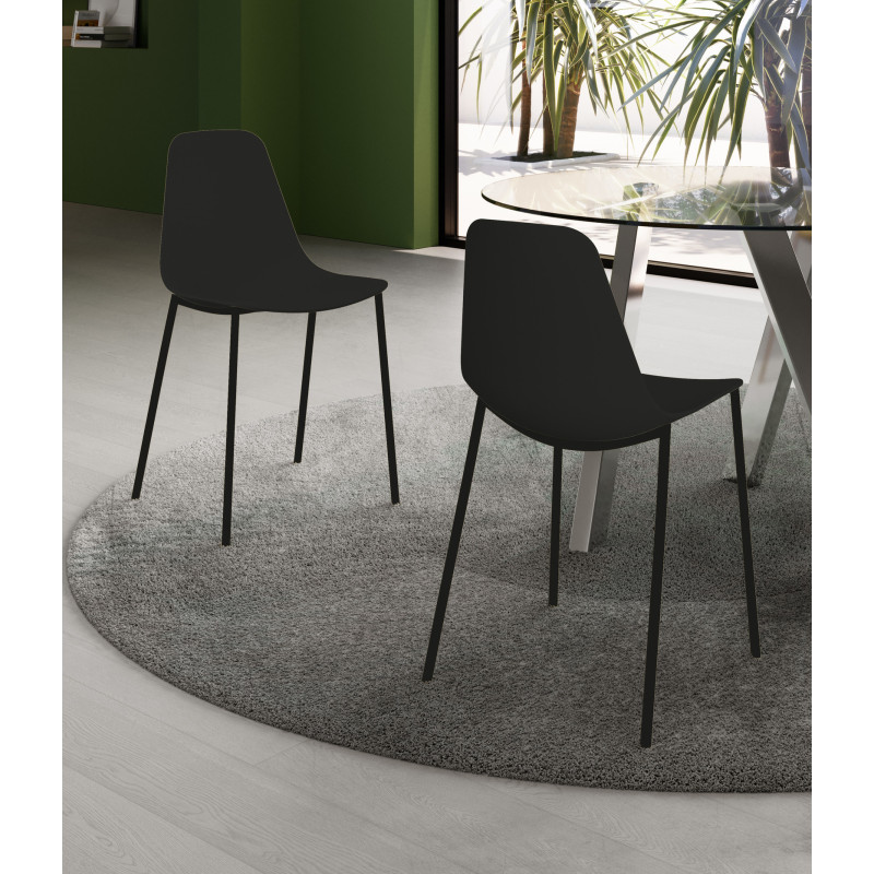 Set di 4 Sedie in polipropilene Frida 49cm X 48.5cm H 88cm Stones