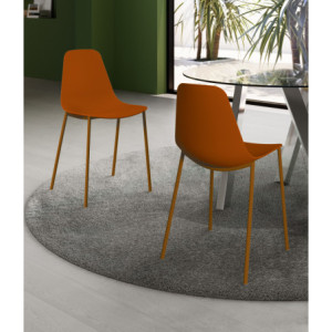 Zoom Set di 4 Sedie in polipropilene Frida 49cm X 48.5cm H 88cm Stones