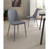 Set di 4 Sedie in polipropilene Tamara 46cm X 55cm H 80cm Stones