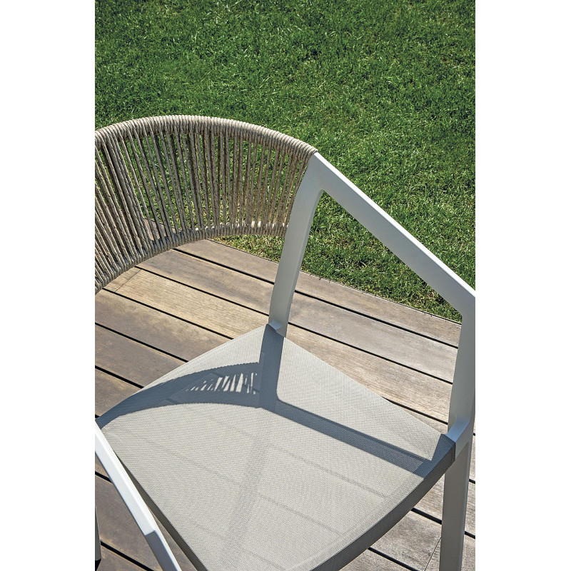 Sedia Cagliari contract alluminio bianco Moia outdoor design
