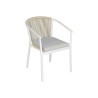Sedia Verona contract alluminio bianco e corda beige Moia