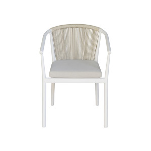 Zoom Sedia Verona Contract In Alluminio Bianco E Corda Per Esterni Beige Moia