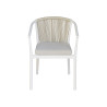 Sedia Verona contract alluminio bianco e corda beige Moia
