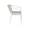 Sedia Verona contract alluminio bianco e corda beige Moia