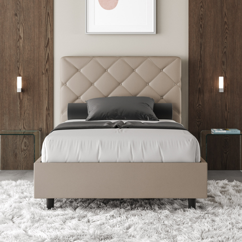 Letto imbottito 1 piazza e mezza 120x190 cm Priya