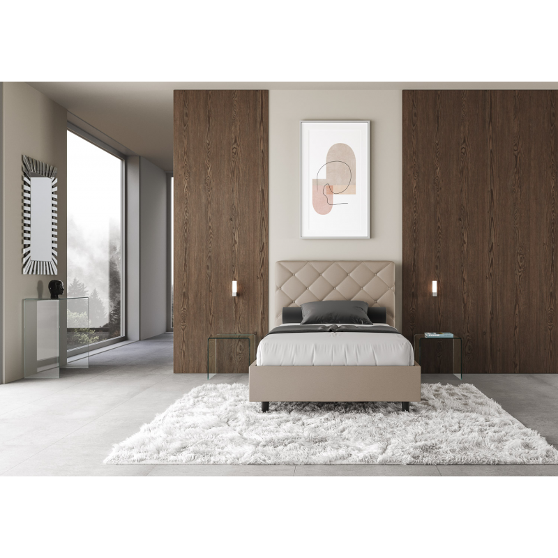 Letto imbottito 1 piazza e mezza 120x190 cm Priya