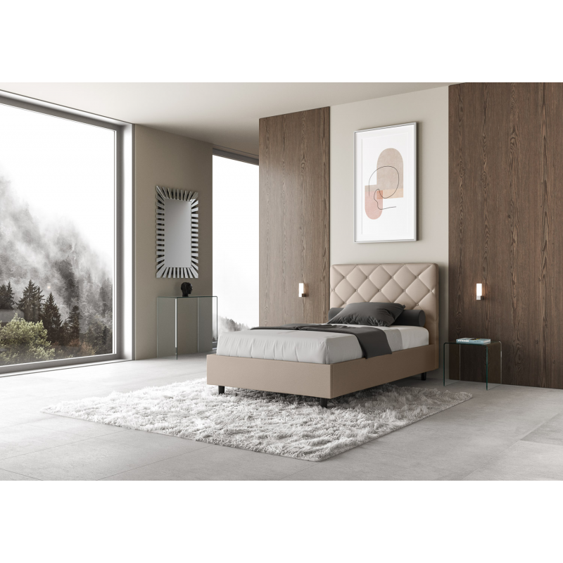 Letto imbottito 1 piazza e mezza 120x190 cm Priya